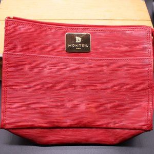 Monteil Paris Red Epi Embossed Makeup Bag Wristlet